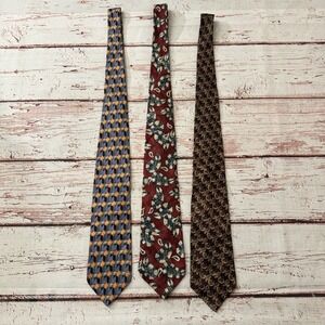 Ermenegildo Zegna & Givenchy Monsieur 100% Silk Tie Made in Italy / USA Lot of 3